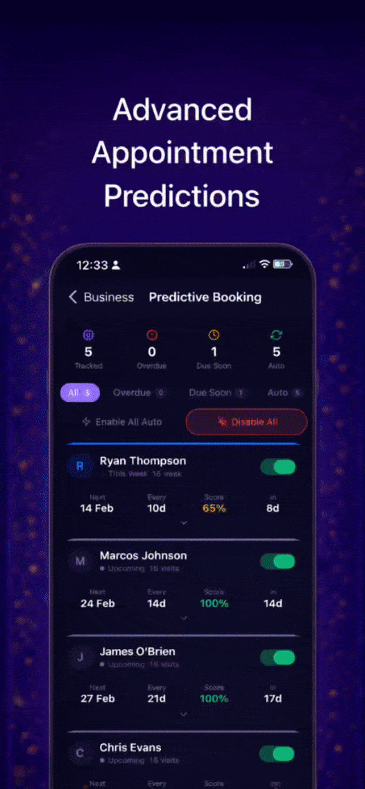 AI predictive booking engine in action