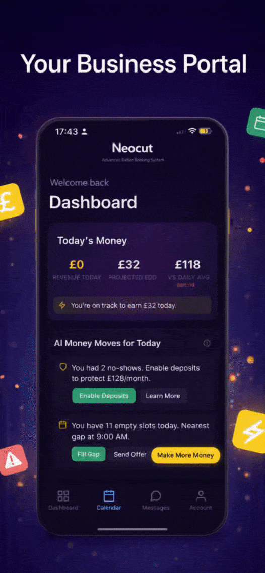 Business portal dashboard overview