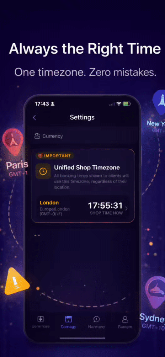 Unified shop timezone selector